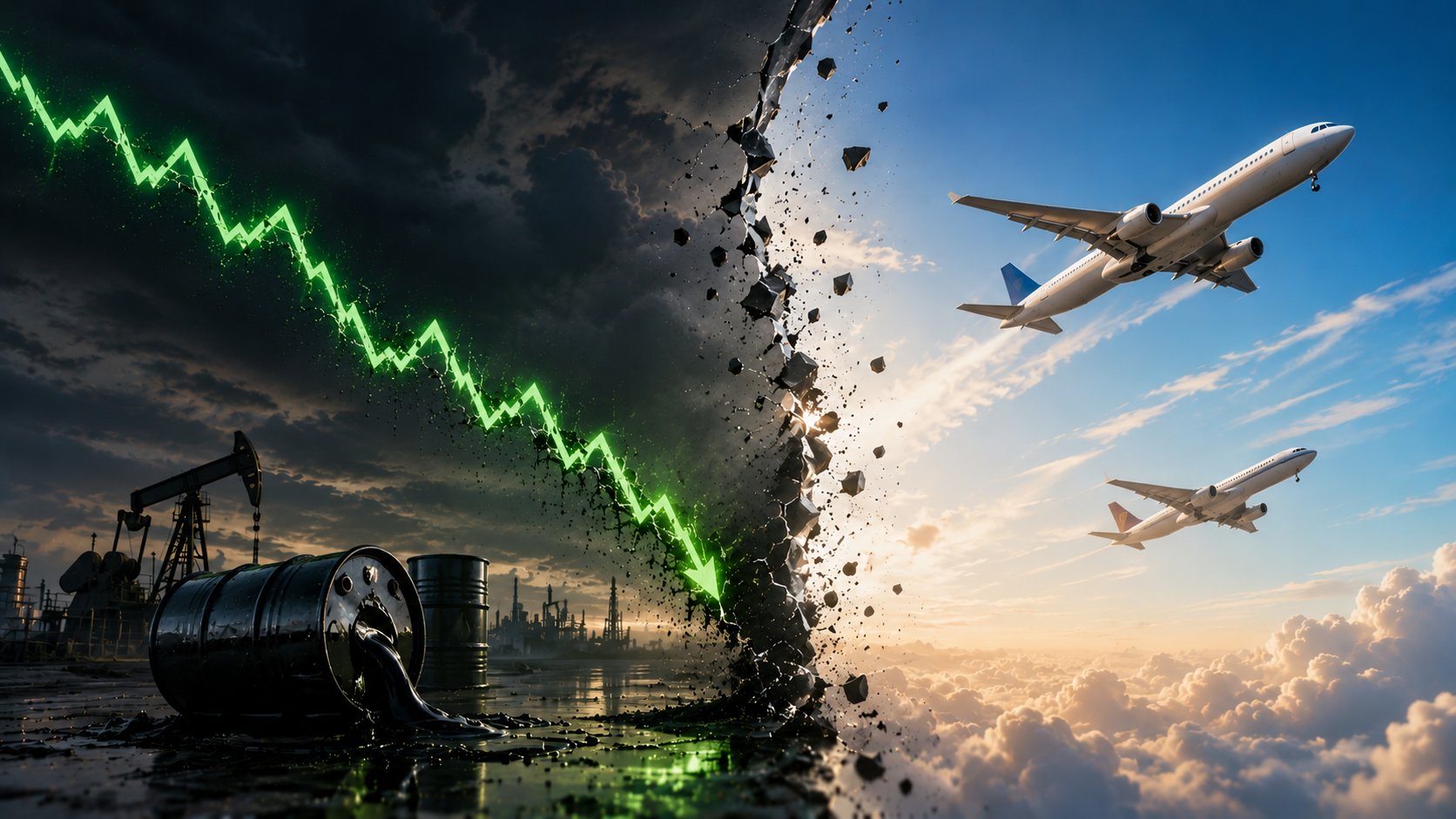 油價破線,航空分化主圖
